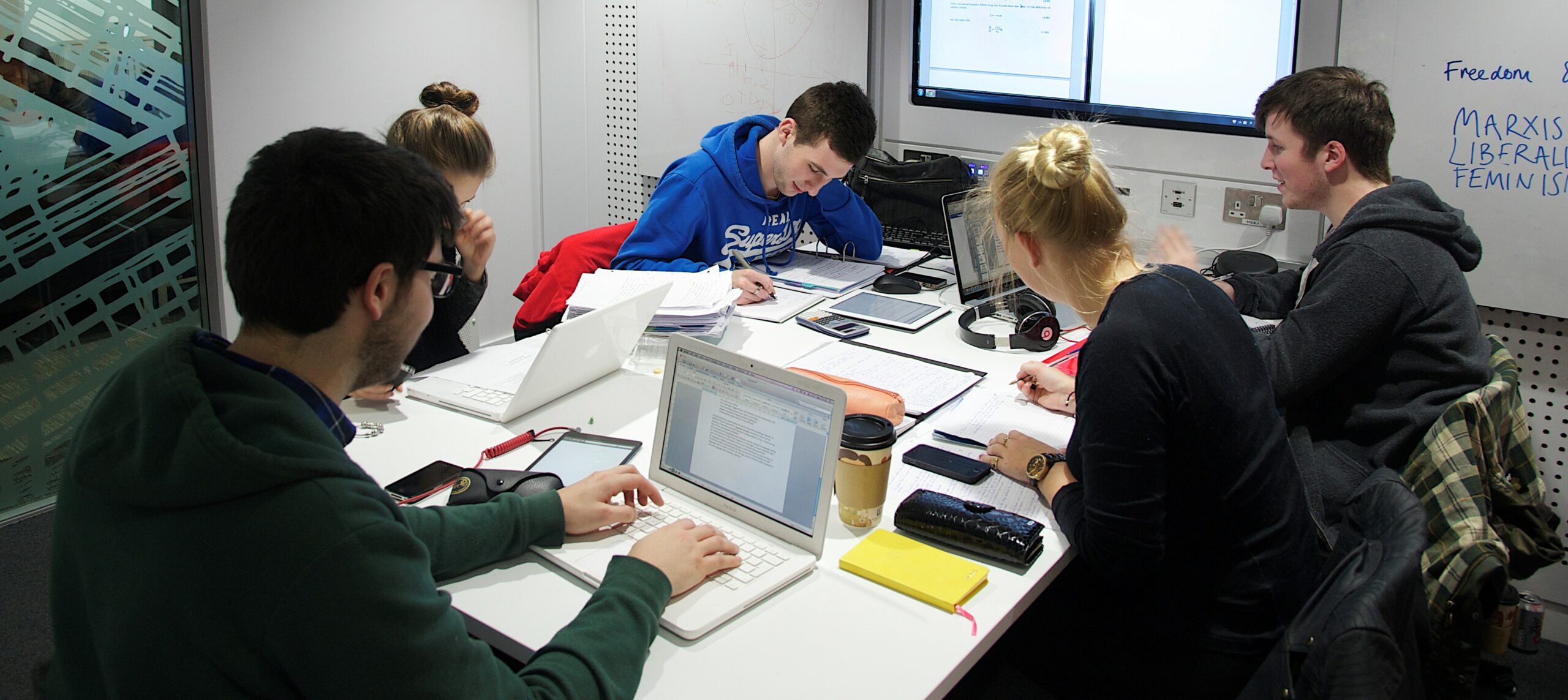 A group of students working on computers